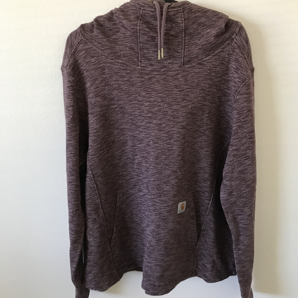 Carthartt Heatherly Pullover Hooded Purple Sweater Womans Size XL